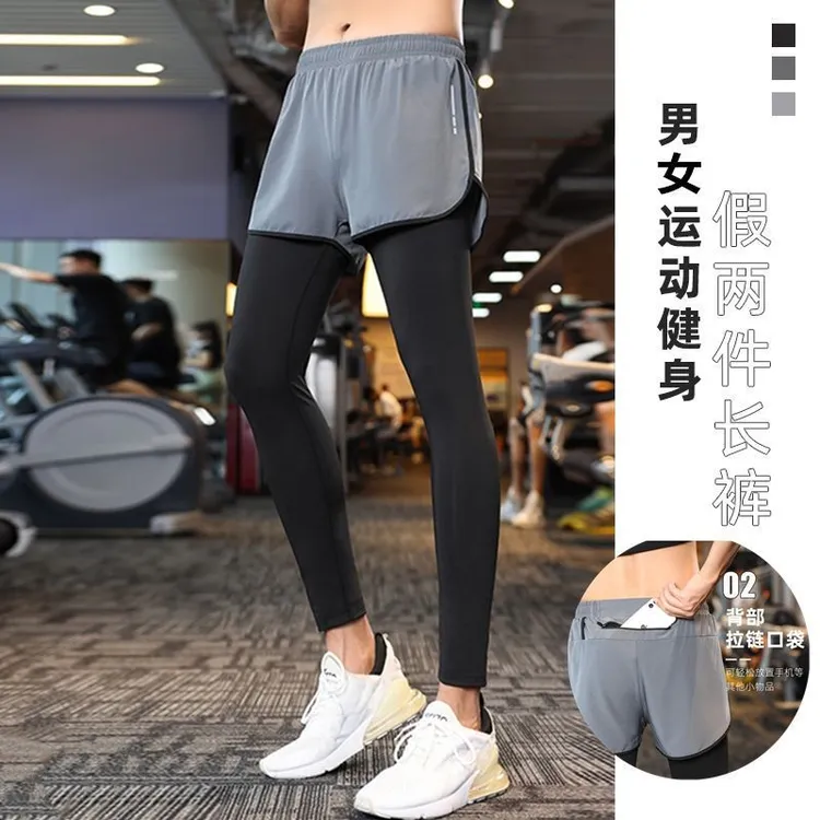 紧身裤男运动打底篮球高弹力短裤压缩速干健身跑步假两件套装训练