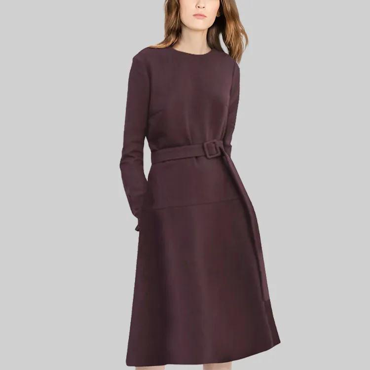 轻奢名媛简约气质连衣裙2025年秋冬新款收腰显瘦通勤职业A字裙潮