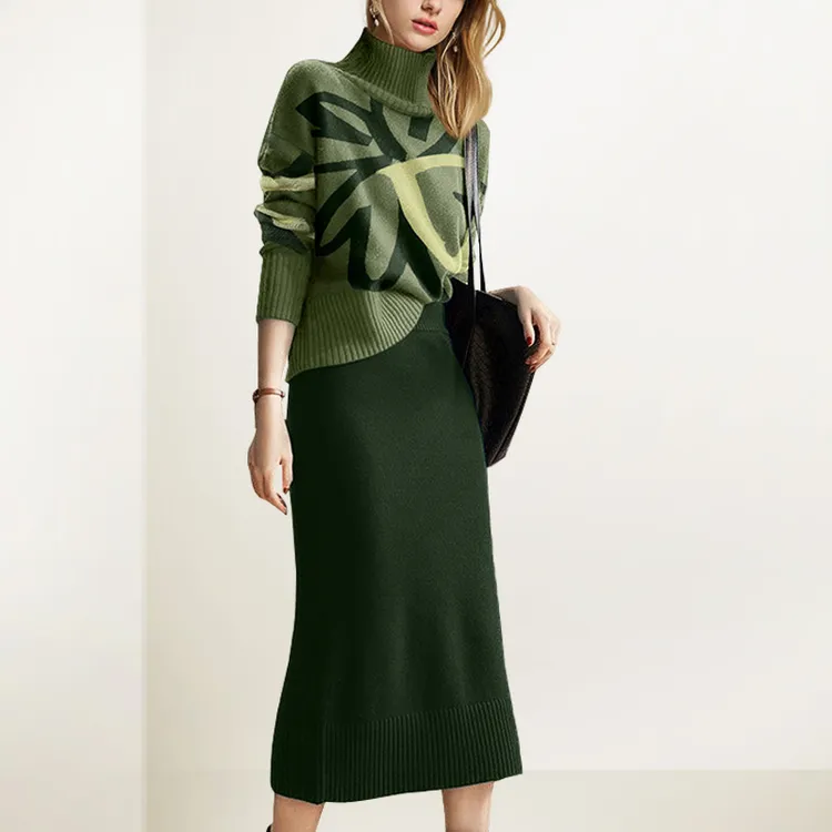 法式减龄套装裙女2025年秋冬新款洋气针织衫毛衣半身裙轻奢两件套