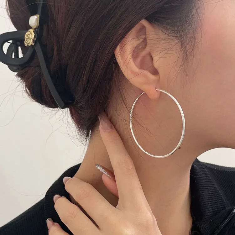 925银耳饰 纯银【圈圈耳环】百搭气质小众新款轻奢耳钉耳饰大耳圈