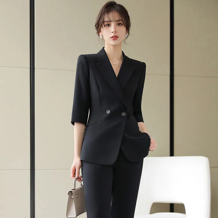 西装套装女夏装设计感两件套时尚气质女神范职业女装正装工作服