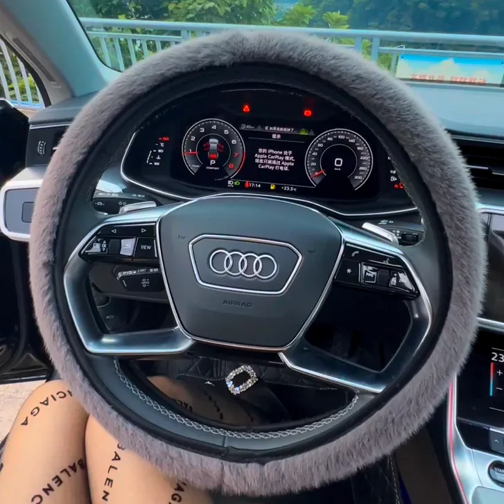 毛方向盘套冬季短毛绒汽车把套防寒保暖仿水貂毛内装饰通用型