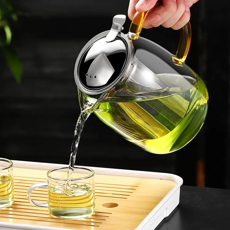 加厚玻璃茶壶泡茶壶家用单壶耐高温办公室小型水壶玻璃壶茶具套装