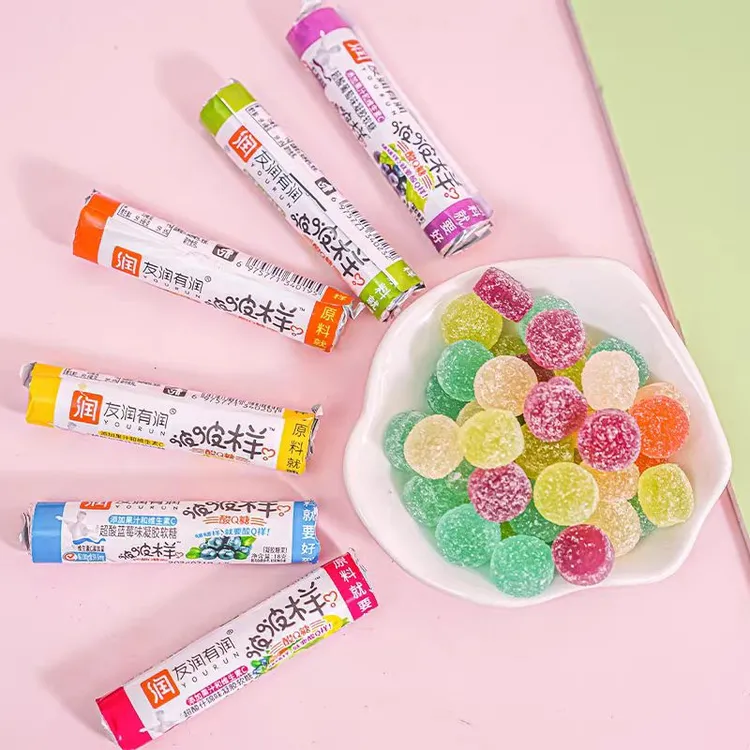 思意达酸Q糖软糖童年酸甜小零食维C橡皮果味怀旧儿时QQ糖柠檬味