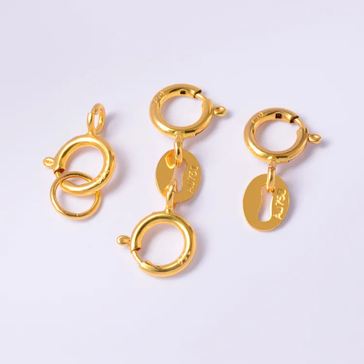 18k金弹簧扣头配件项链diy手链AU750多功能连接扣多样性发一件