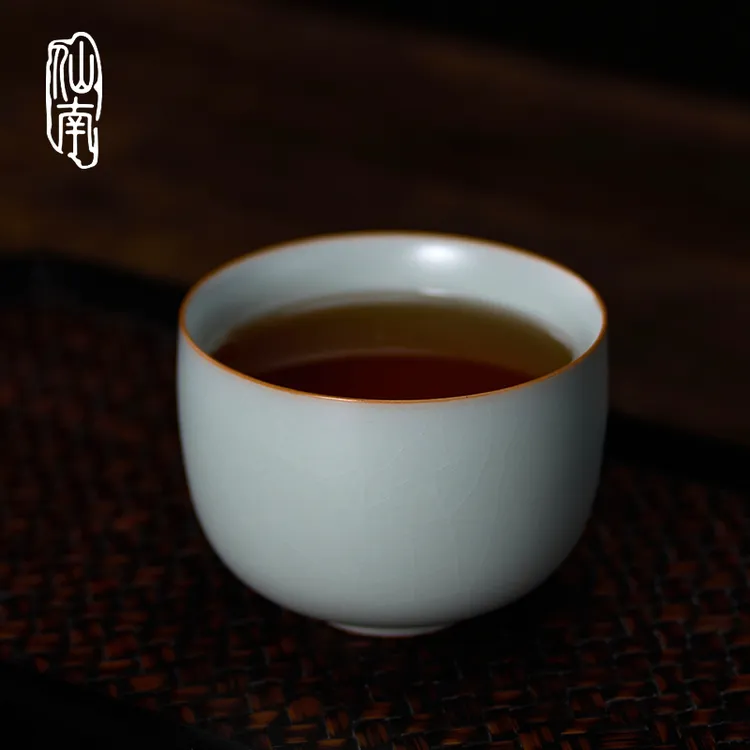 仙南汝窑茶具套装主人杯天青色开片不开片禅定杯高档送礼汝瓷茶杯