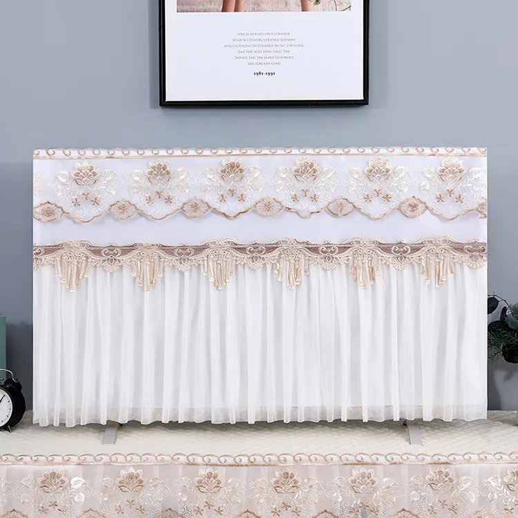 电视机防尘罩套盖布液晶新款柜盖巾65寸42寸挂式蕾丝简约2024新款