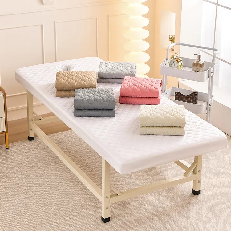 夹棉加厚美容床笠美容院专用保护套防滑防尘美容床单按摩开洞定制