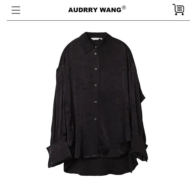 AUDREYWANG简约人丝提花衬衫9738-小江