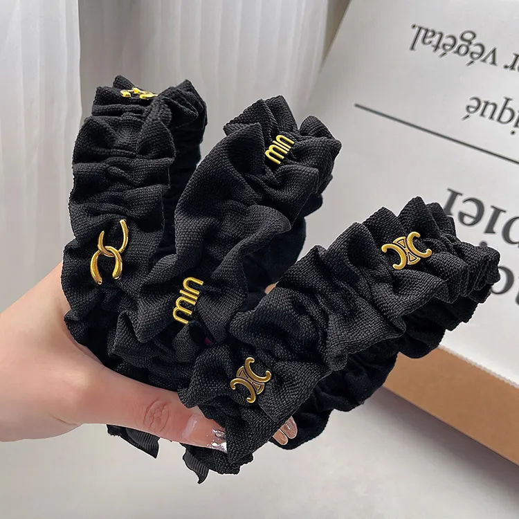 非金属发饰 高级感黑色发卡发箍少女宽边高颅顶头箍韩版压发头饰