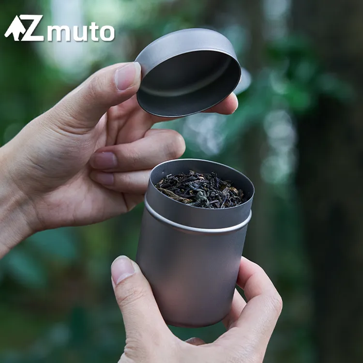 纯钛便携小号茶叶罐普洱茶罐空罐直插式旅行户外密封罐随身茶盒