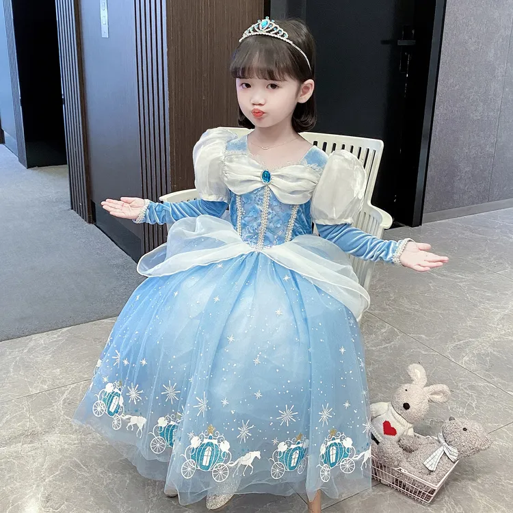 万圣节礼服冰雪奇缘艾莎公主裙2025冬女童爱莎连衣裙儿童蓬蓬纱裙