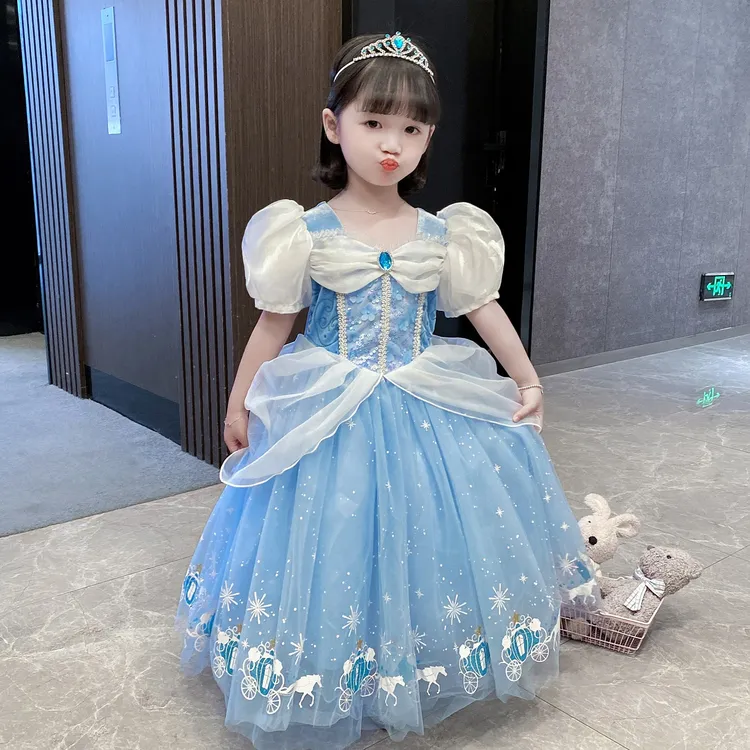 六一礼服冰雪奇缘艾莎公主裙2025夏款女童爱莎连衣裙儿童蓬蓬纱裙