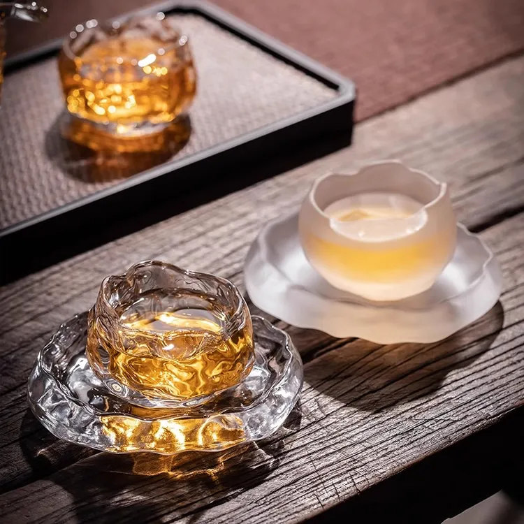 玻璃品茗杯家用功夫茶具客厅泡茶杯日式主人杯单杯琉璃个人喝茶杯