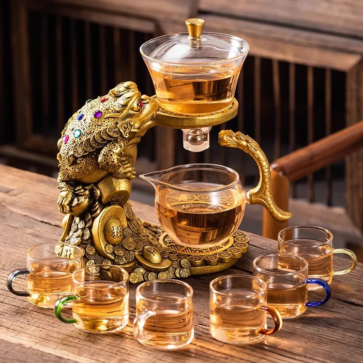 金蟾玻璃全自动茶具套装家用高档懒人泡茶神器吸磁泡茶壶功夫茶杯