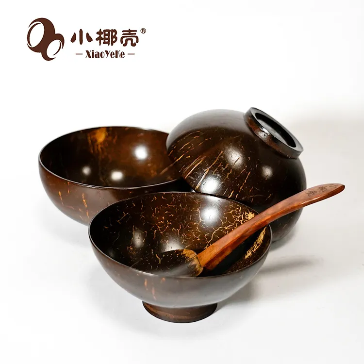 海南天然漆器椰壳碗高颜值乔迁新居餐具个人专用碗家用饭碗酸奶碗