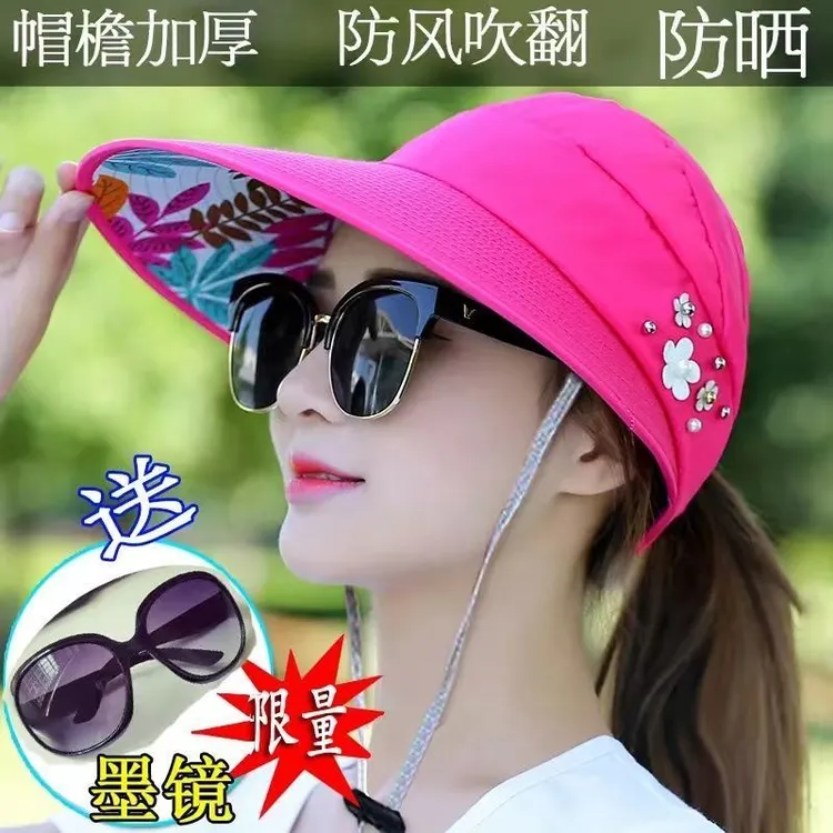 【买就送】帽子女休闲百搭防紫外线韩版春夏可折叠防晒太阳帽女