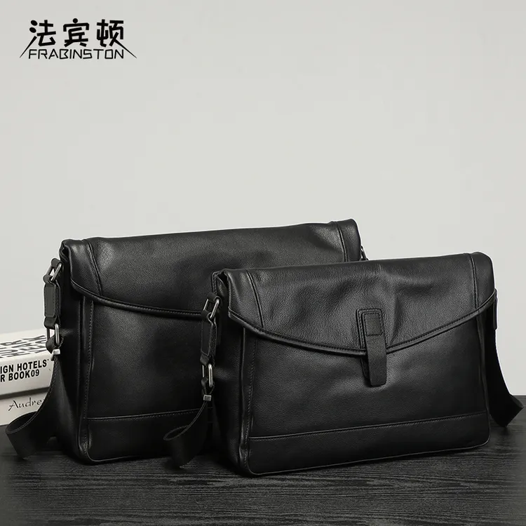 法宾顿真皮韩版单肩包时尚百搭斜挎包简约潮流休闲包商务男士包包