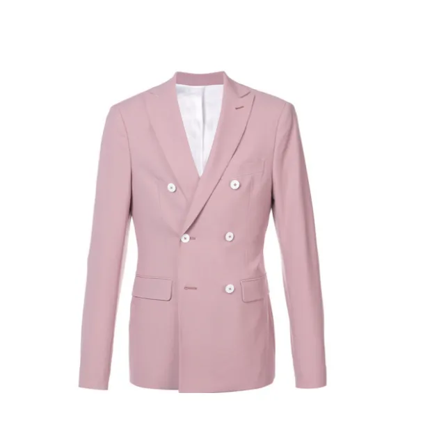 2024小不点粉色高定西装套装女双排扣小脚裤气质时尚修身101—150