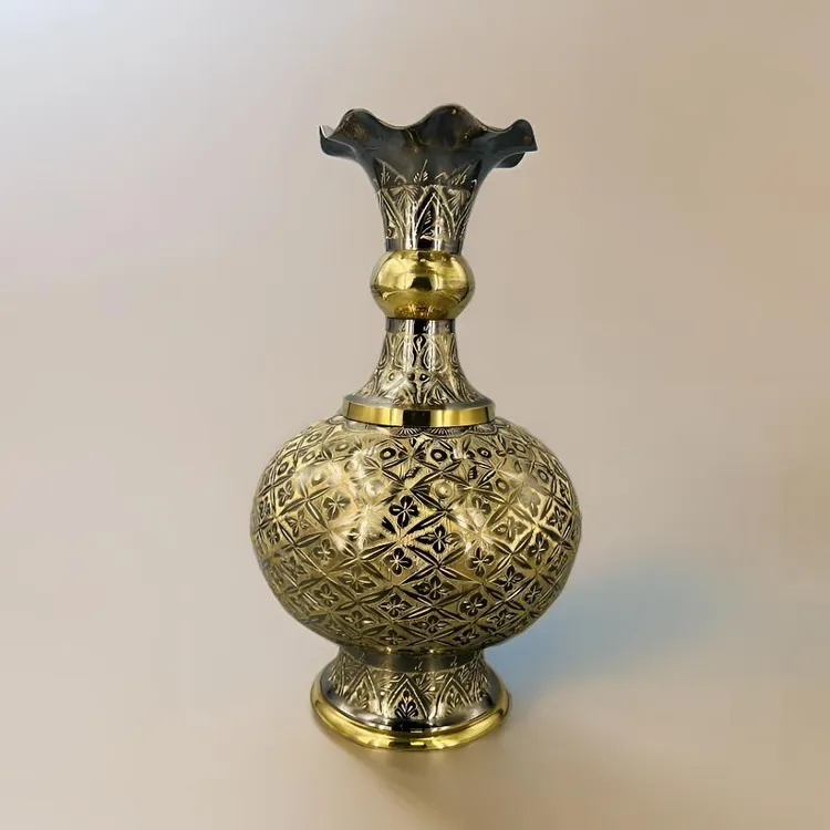 34cm大肚款纯色精致金环花瓶