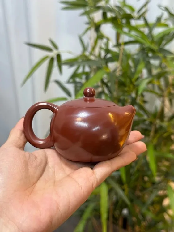 西施壶 薄胎全手工潮州手拉壶朱泥水磨工艺小品壶功夫茶器泡茶器