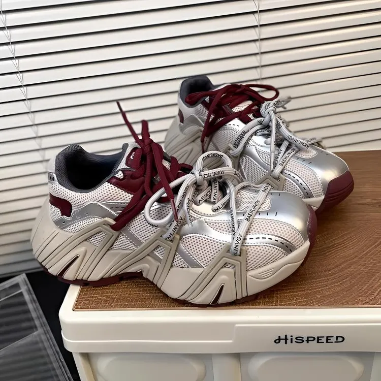 松糕厚底增高运动鞋女2025春秋季新款爆款巴黎老爹鞋透气休闲鞋