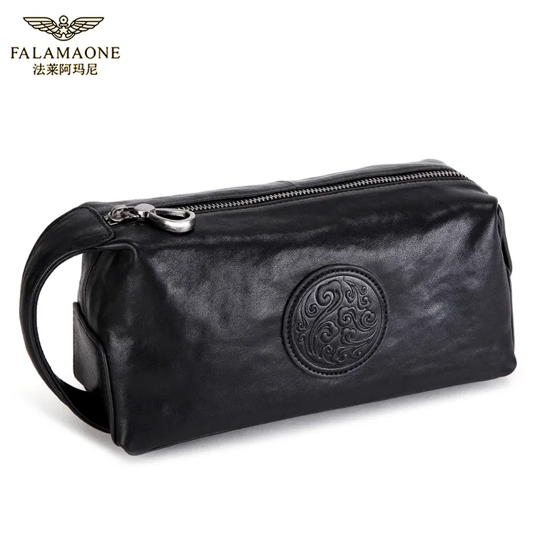 法莱阿玛尼男士手包头层牛皮商务手抓包个性时尚手拿包潮流手拎包