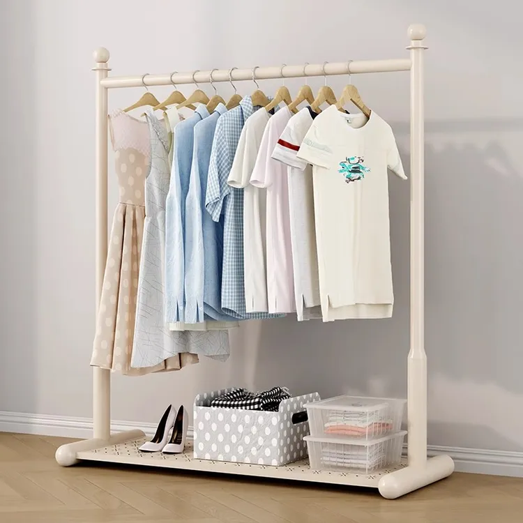 简易衣帽架晾衣架落地卧室家用挂衣服架房间室内凉晒收纳衣架立式