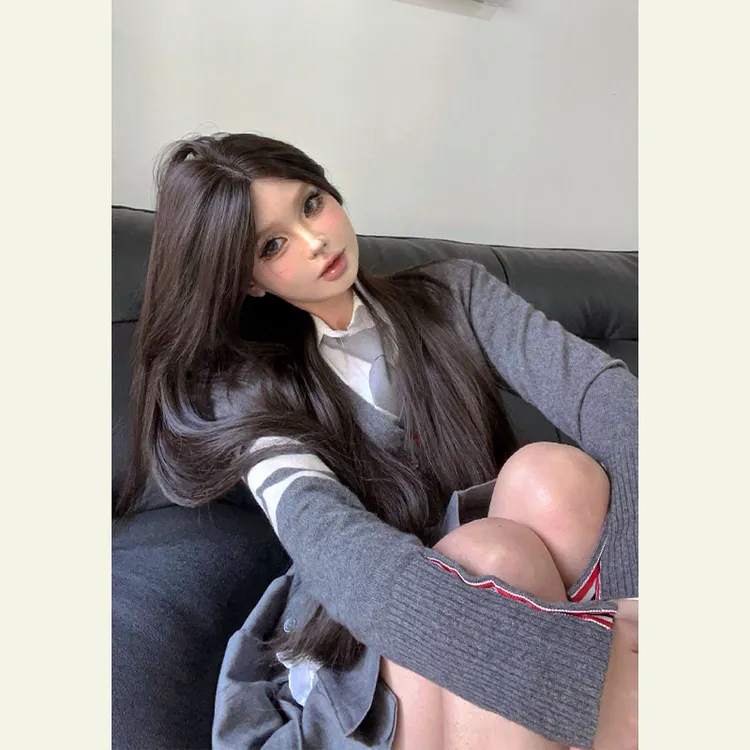 梦露丝【韩剧女高】假发女黑长直小额蕾丝气质日常仿真升级头皮假发