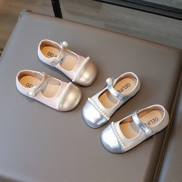女童小皮鞋2024秋新款可爱洋气百搭儿童珍珠单鞋中小童软底公主鞋