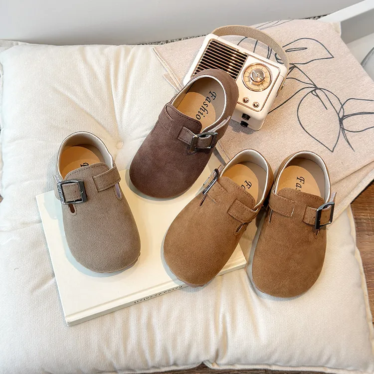 儿童勃肯鞋女童皮鞋单鞋2025春秋新款软底宝宝豆豆鞋中小童平底鞋