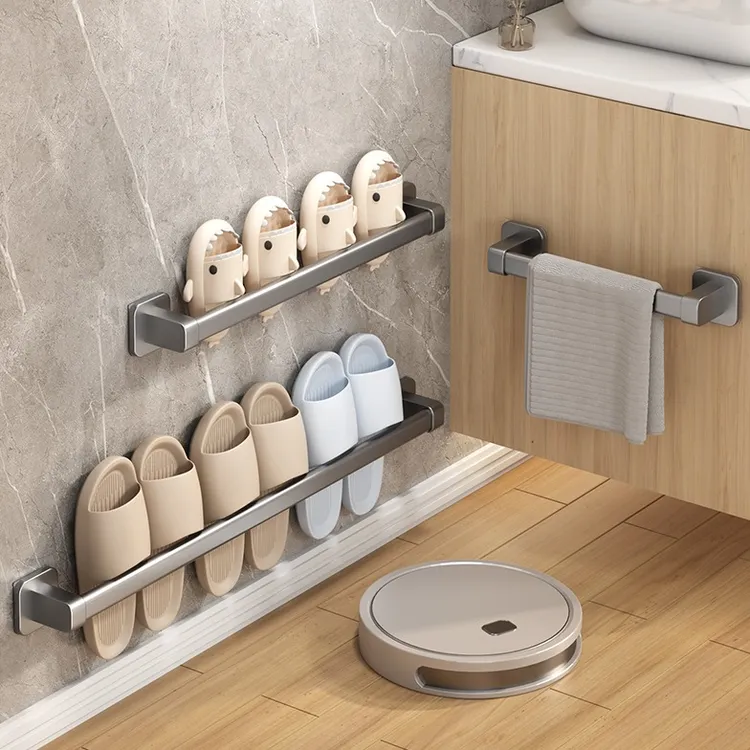 浴室拖鞋架免打孔卫生间墙壁鞋子收纳架厕所壁挂式门后沥水置物架