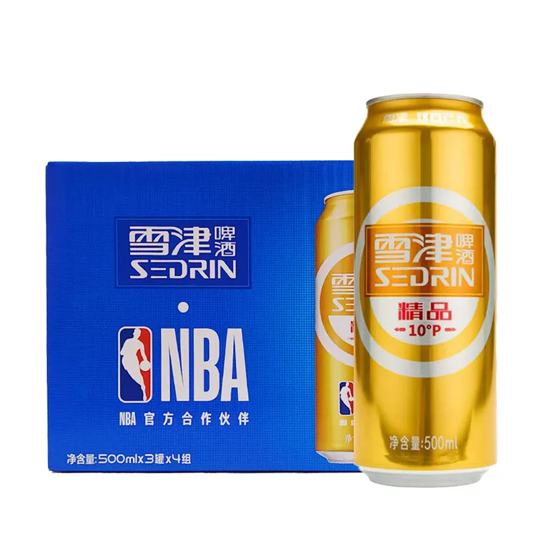 雪津精品10度麦汁500ml*12罐整箱福建特产啤酒小金罐包邮