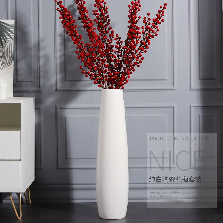 高级感陶瓷花瓶摆件客厅大号落地玄关电视柜装饰品现代创意干插花