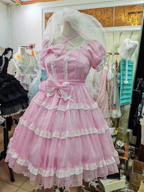 雪晴家新款 春夏 甜美可爱洋装lolita日常短袖连衣裙少女日系萝莉