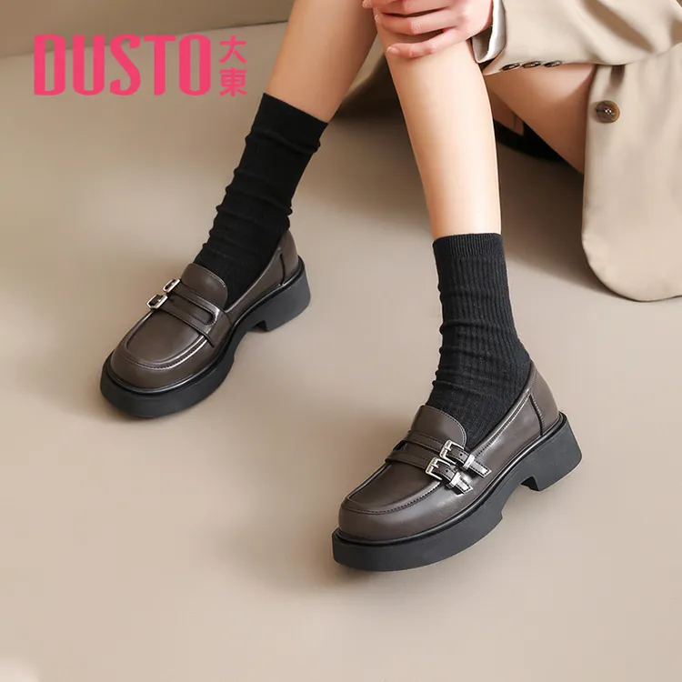 大东爆款厚底乐福鞋2025秋季新款小皮鞋女时尚百搭增高女鞋0706