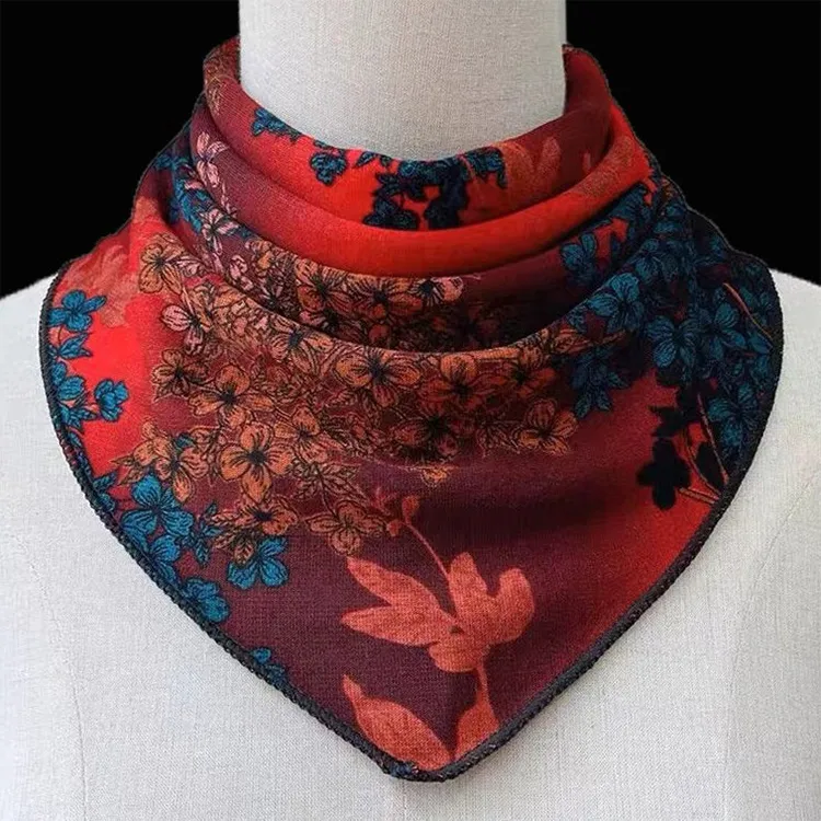 小丝巾双层双面三角巾澳绒棉春秋冬护颈保暖围脖时尚假领围巾百搭