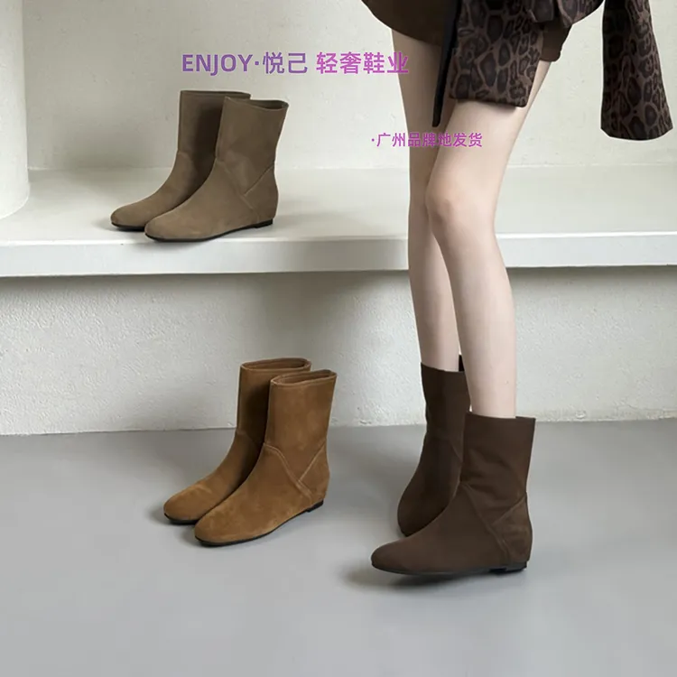 【新品7折】ENJOY 悦己~复古勃肯靴韩版森系短靴2025年秋冬真皮单靴