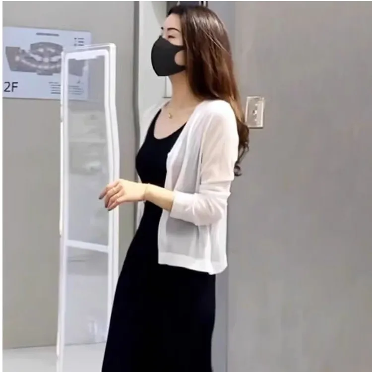 针织开衫女外搭薄款2025新款网红小披肩配裙子防晒罩衫针织衫上衣