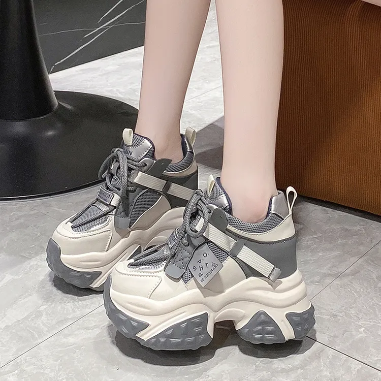 欧货厚底老爹鞋女ins潮2025春季新款内增高10cm小个子运动休闲鞋