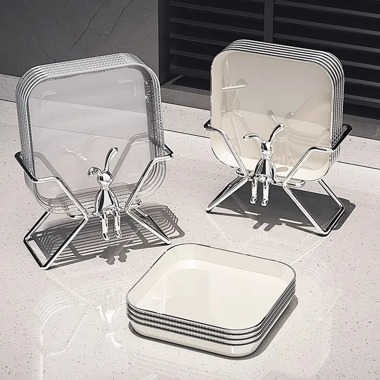 贝凯吐骨碟家用食品高端档餐桌垃圾盘碟吐骨头渣盘新款水果盘子