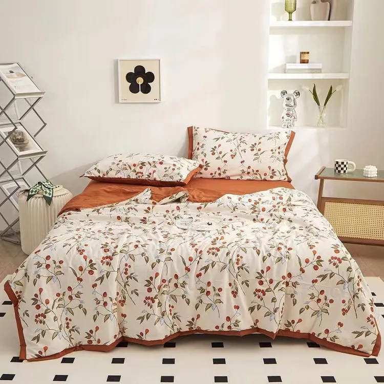 相思红豆碎花夏凉被 轻奢柔软 可机洗夏被空调被