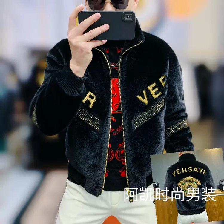 阿凯严选  欧洲站冬季新款男士潮流修身轻奢欧货百搭北美大貂外套