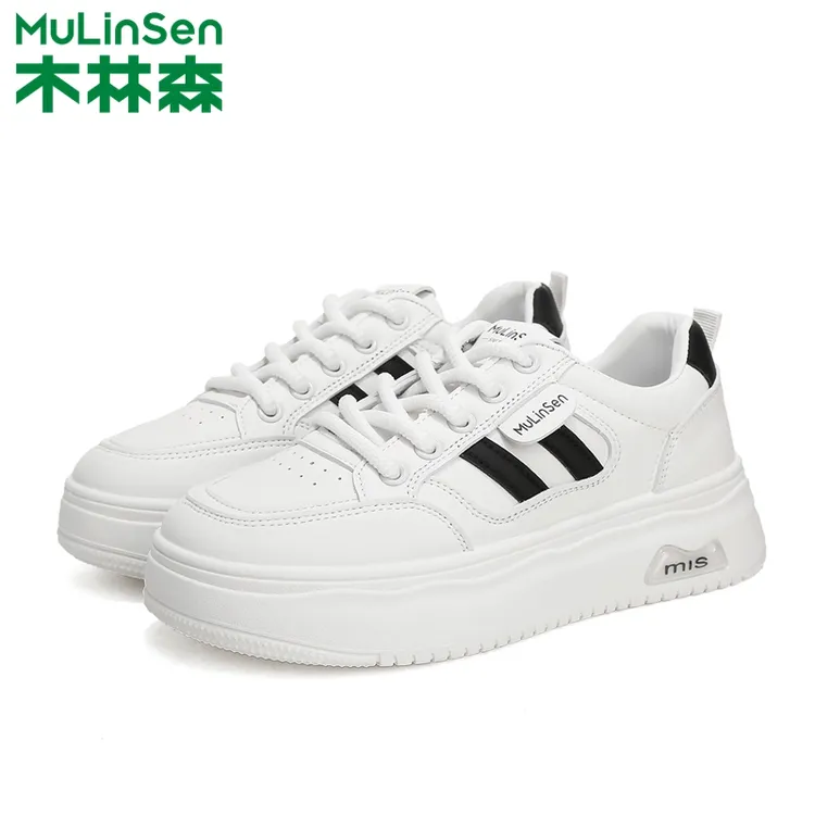 木林森爆款小众厚底板鞋女春秋季百搭小白鞋春季运动休闲轻便女鞋