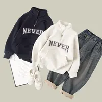 吴小越w869男童加绒印花卫衣秋冬新款韩版宽松儿童上衣男孩冬装潮