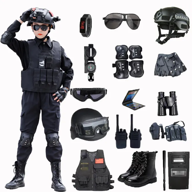 儿童特警演出服男女童特种兵装备套装幼儿园小孩警察玩具生日礼物