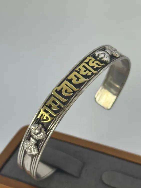 合金手镯 925银“六字真言”复古手镯