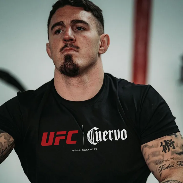 UFC阿斯皮纳尔短袖T恤男格斗泰拳击MMA健身夏季运动纯棉健身短袖