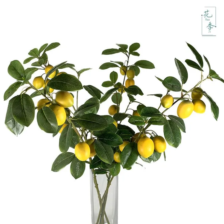 柠檬北欧逼真绿植落地餐桌家居假花盆栽客厅塑料房间装饰品摆件