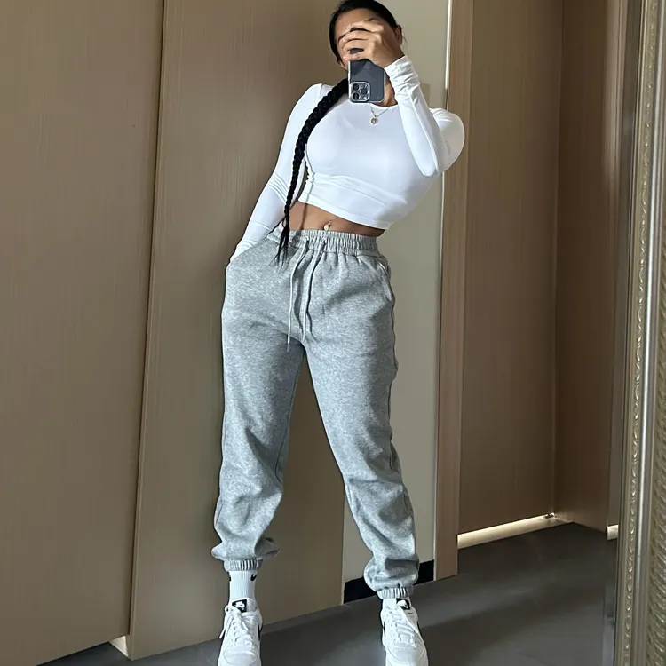 lamermaidus美人鱼秋冬加绒加厚卫裤运动休闲裤美式爆款宽松长裤